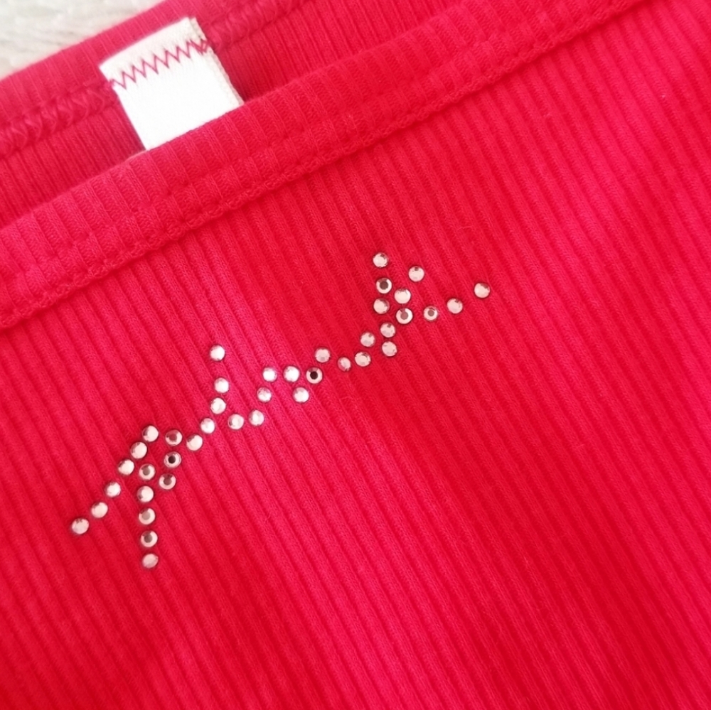 Victoria's Secret PINK Sequin Bling String Bikini Panty Ribbed Red NWT - Picture 4 of 11